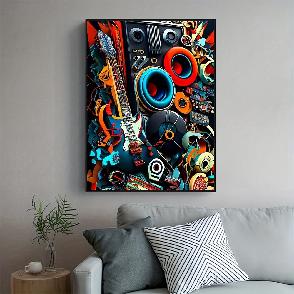 Electric Guitar Music Room Painting Art V1 Canvas Prints Wall Art