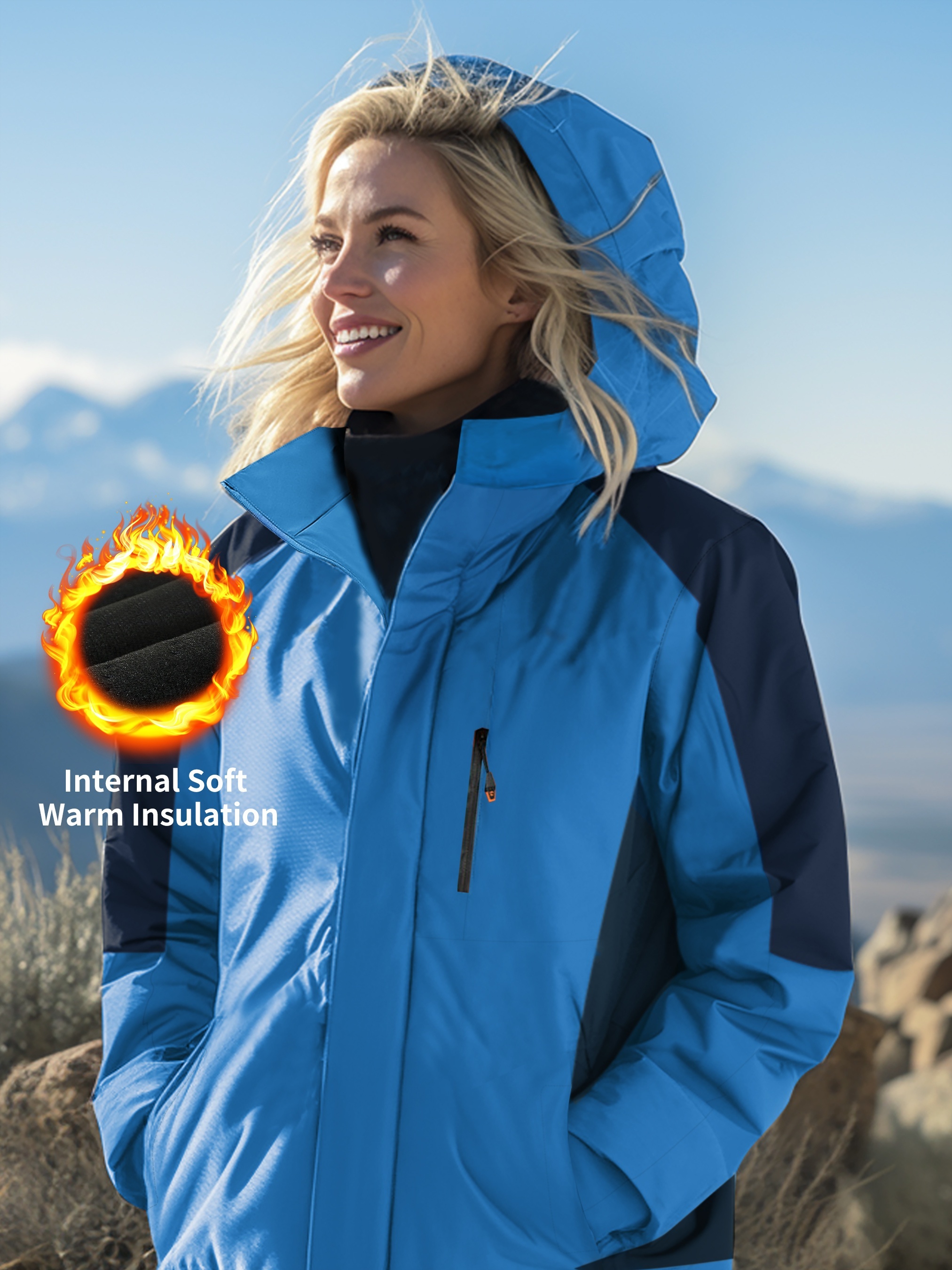 Chubasquero con capucha para mujer, resistente al viento, impermeable, con  bolsillos