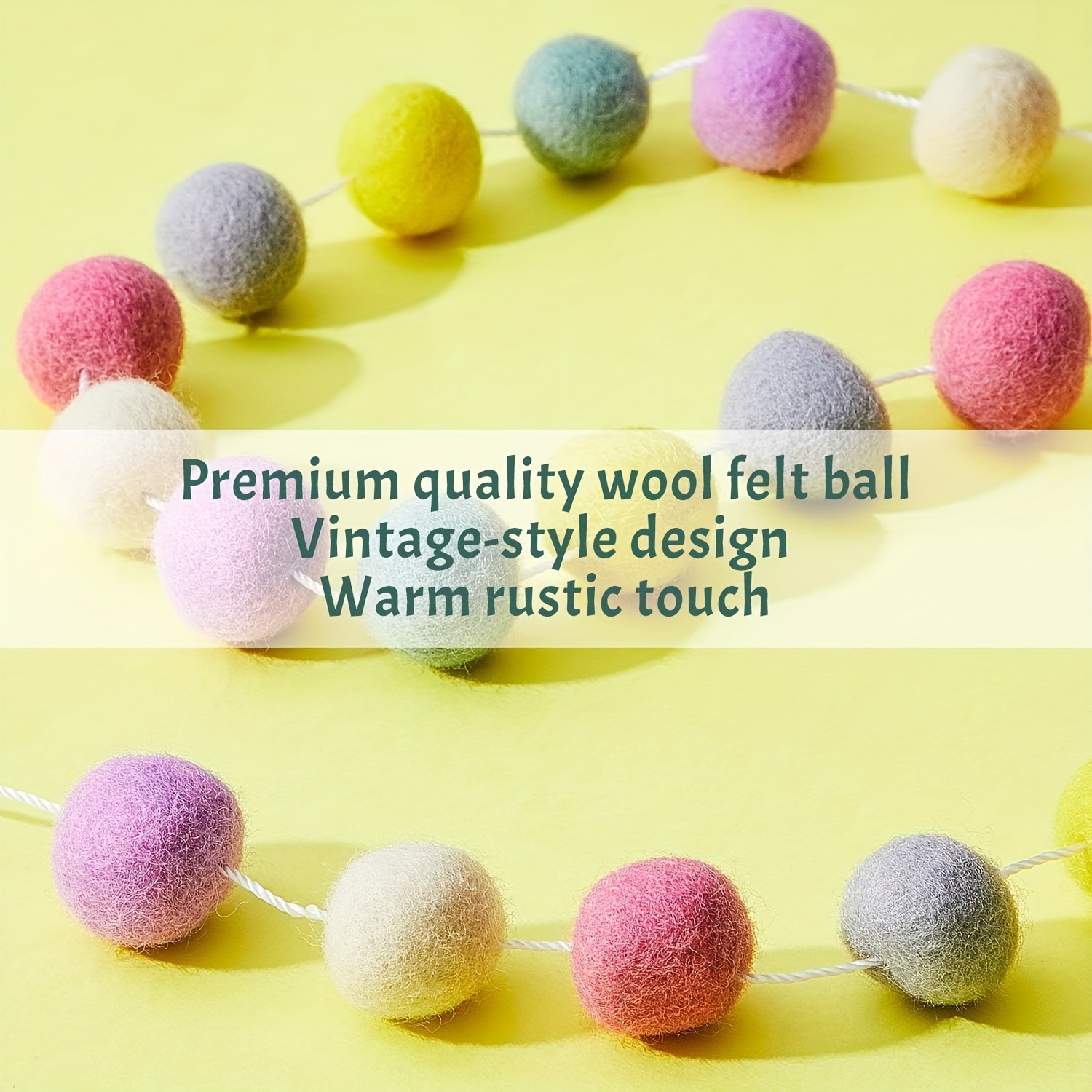 Wool Felt Ball Garland Colorful Felt Ball Pom Pom Garland - Temu