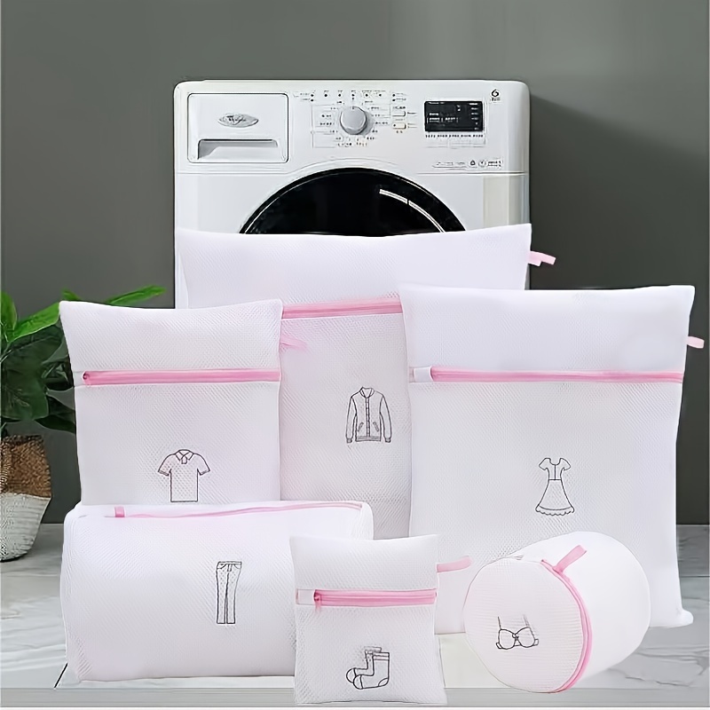 Bolsas gruesas para lavar sujetadores, calcetines, ropa interior, malla con  cremallera, lencería, bolsa de lavandería, lavadora, bolsas para ropa