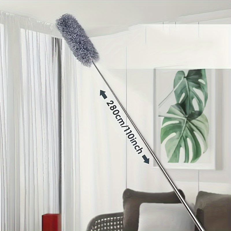 2 4pcs ultra   dust collector cleaning kit with extension rod retractable and flexible dust collector used to clean ceiling fans high ceilings   furniture air conditioning car   can   dust collectors gray 0