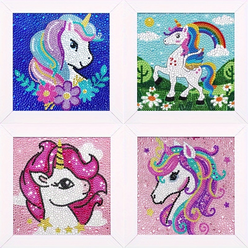 Diamond Painting Kit Frame Kids Unicorn Party Favors Diamond - Temu