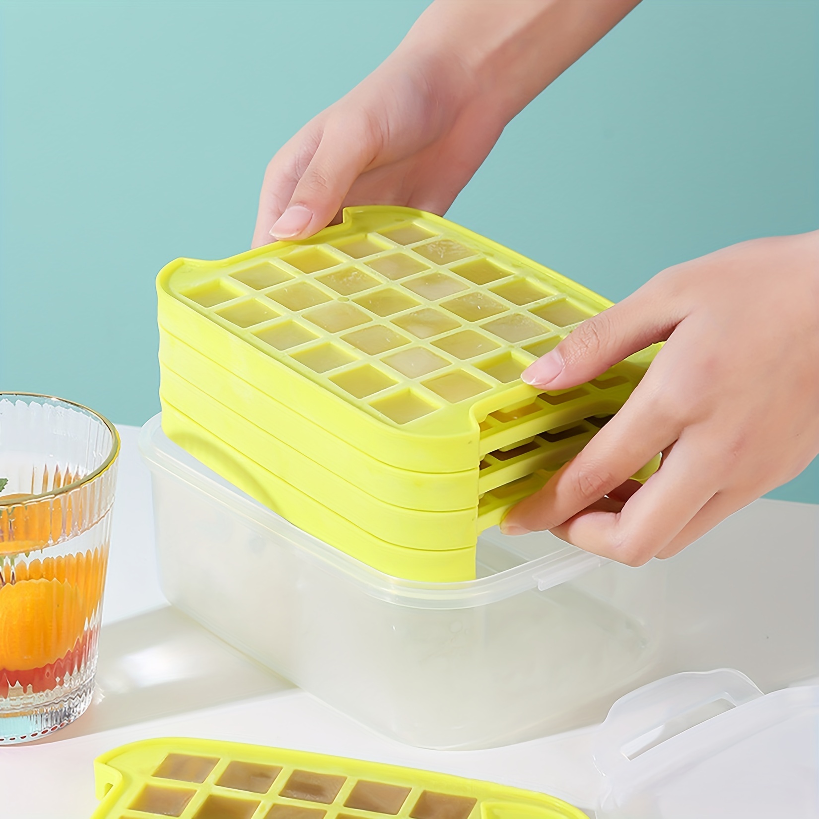 New Creative Top Cover Press Ice Grid Ice Block Mold Mini - Temu