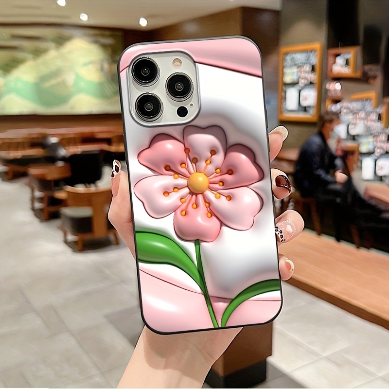 Funda Teléfono Gráfico Flores Hechas Silicona Iphone 14 Pro - Temu