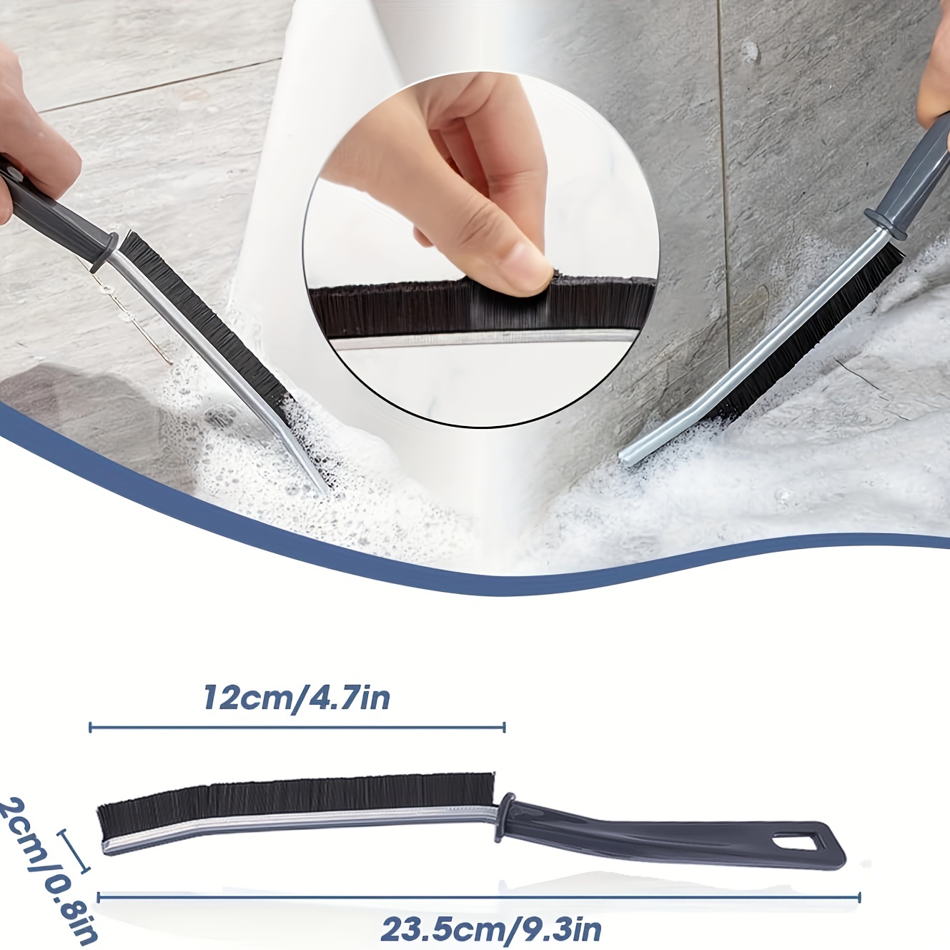 3Pcs Hard-Bristled Crevice Cleaning Brush, Gap Cleaning Brush Hand-held Crevice  Cleaning Tool, Crevice Gap Cleaning Brush Tool