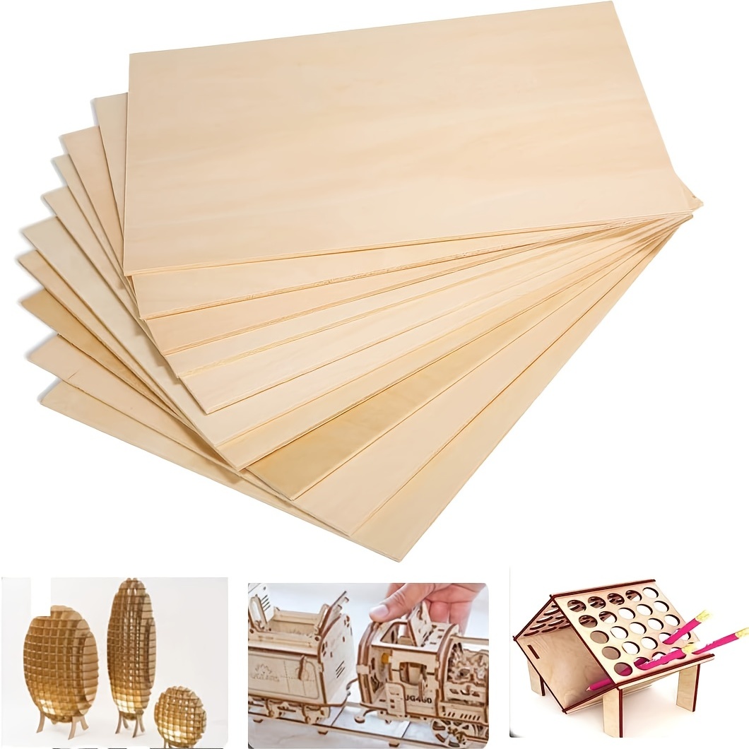 8pcs Wood,Wood Sheets For Crafts, Craft Wood Board For House Aircraft Ship  Boat Arts And Crafts, School Projects, Wooden DIY Ornaments 30x20x0.2cm(12