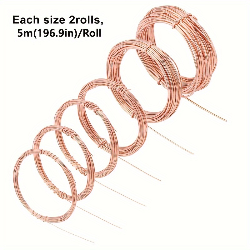 5 Sizes Round Copper Wire 18 Gauge 28 Gauge Brass Wire - Temu