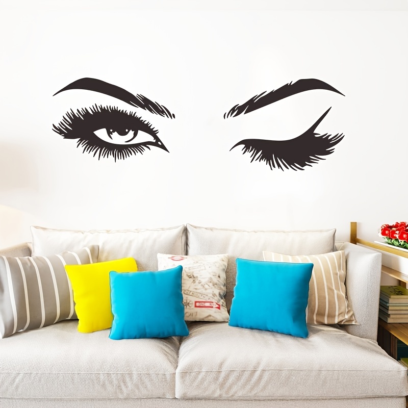 Hermosos ojos pegatinas de pared, calcomanías de pared extraíbles para sala  de estar, dormitorio, pegatinas autoadhesivas para decoración del hogar