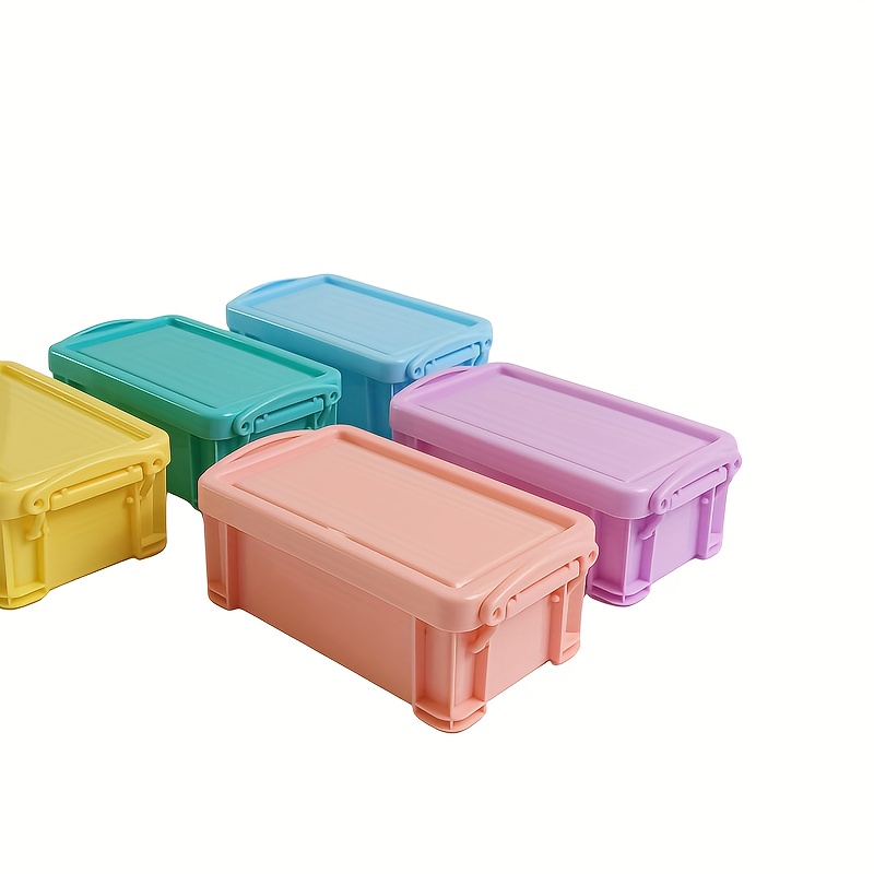 Pp Plastic Dustproof Mini Storage Box Stationery Sundries - Temu