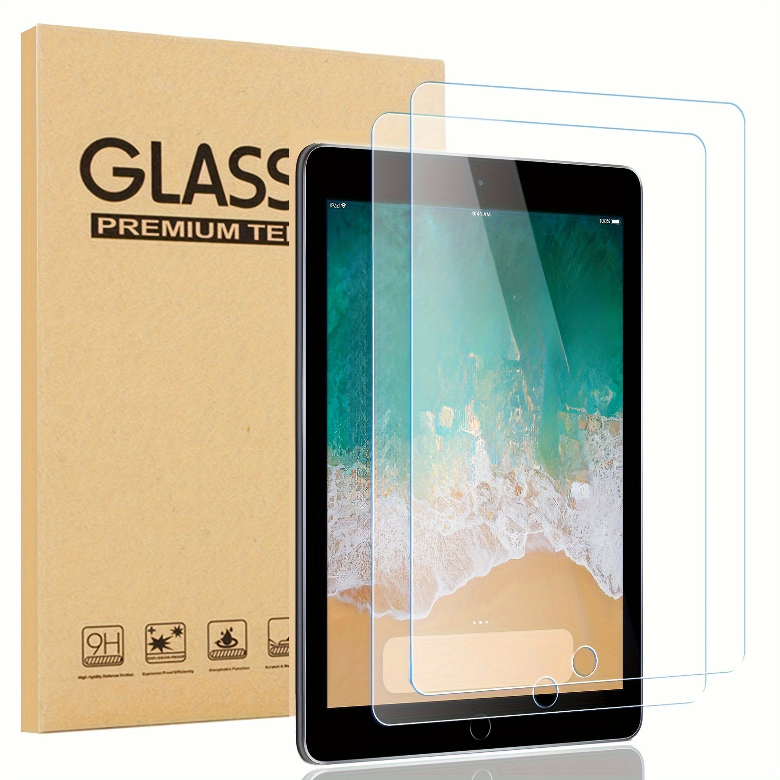  apiker 2 Pack Screen Protector for iPad 9th 8th 7th Generation  10.2 Inch, Tempered Glass for iPad 9 8 7 (2021/2020/2019) : Electronics