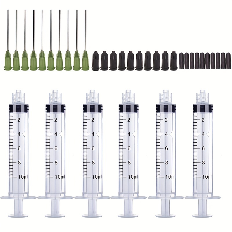 5pcs 0.34oz Syringes Blunt Tip Needle Storage Caps - Glue Applicator, Oil  Dispensing