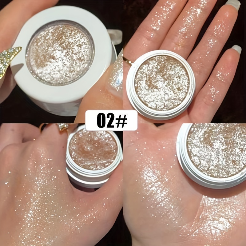 Clzoud Makeup Highlighter Glitter Highlight Shimmer Powder Face Fairy Mashed Potato Polarized Facial Profile Natural Glossy Long-Wearing Sweatproof