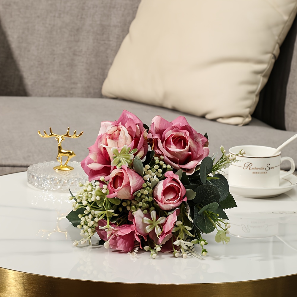 Flower Arrangements Artificial Centerpiece Simulation Rose - Temu