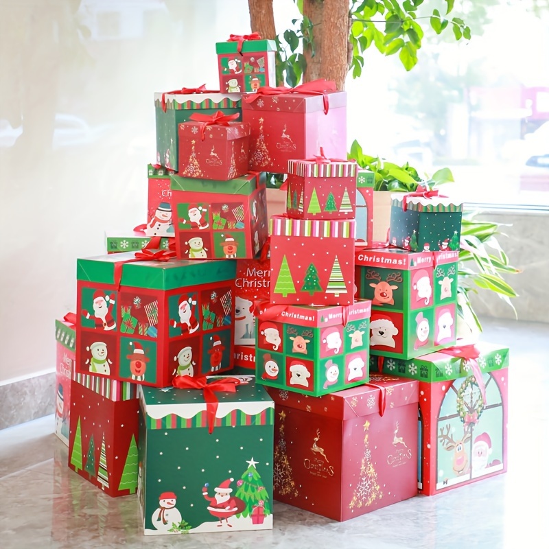 Set de 3 cajas de regalo corazón con lazo, 3 tamaños distintos, cajas  decorativas con tapa, presentación para navidad, cumpleaño