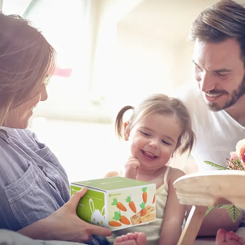 Symiu Jeux Montessori Jouet Bebe 1 an 5 en 1 Bois Jouet Enfant 2 3 Ans  Jouet de Récolte de Carottes Jeu Educatif de Tri Jouet de Ver Attrape  Cadeau