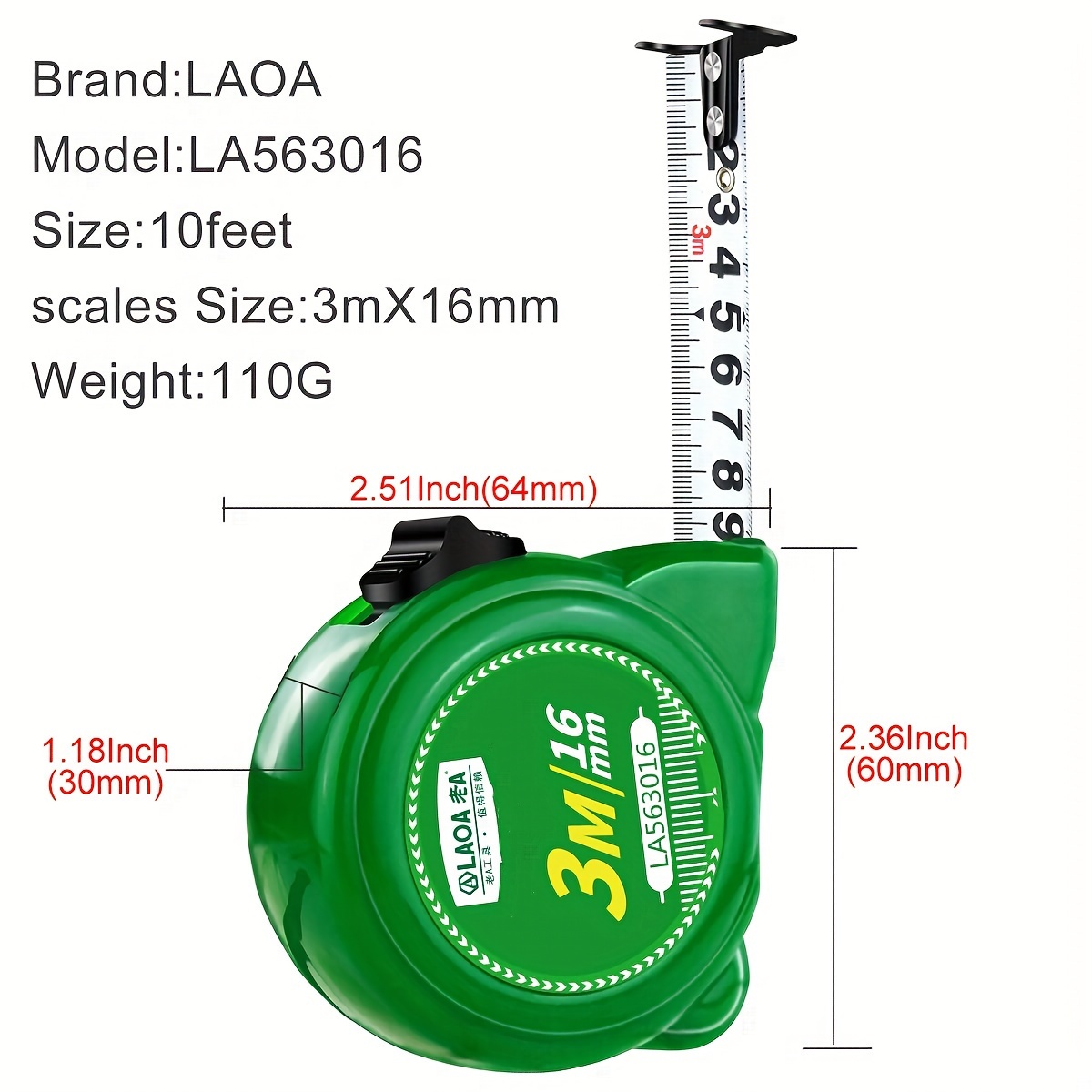 Measuring Tape Steel Tape Metric Measure Ruler Retractable - Temu