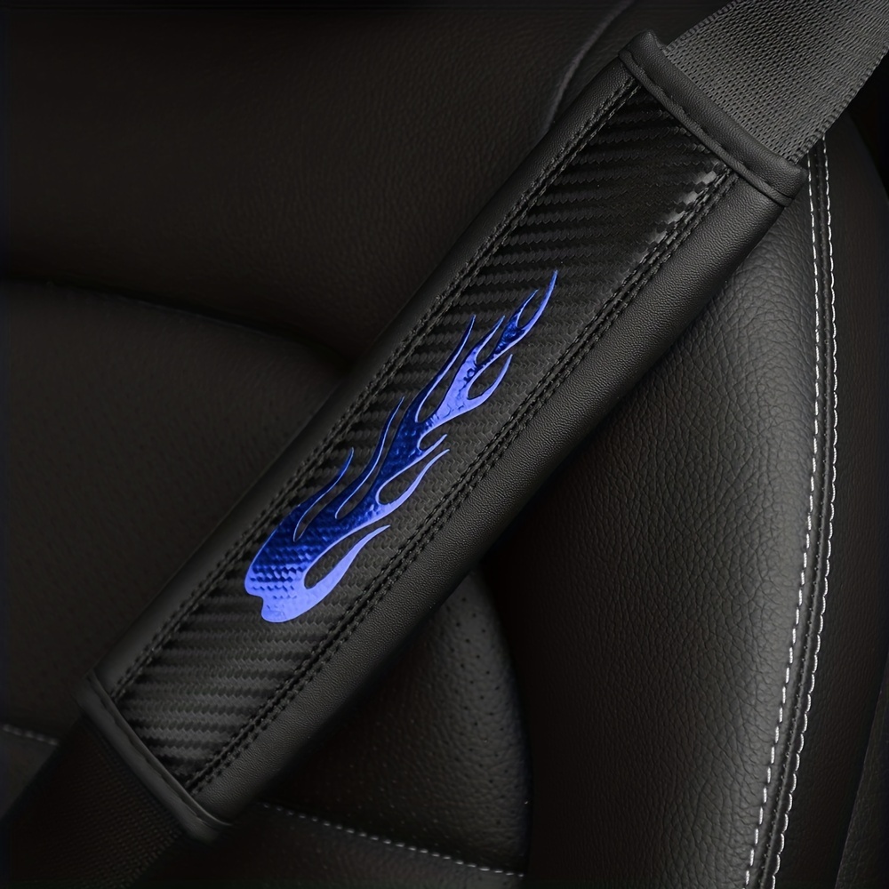 Carbon Fiber Leather Pattern Shoulder Protector Set for Car Seat Belt