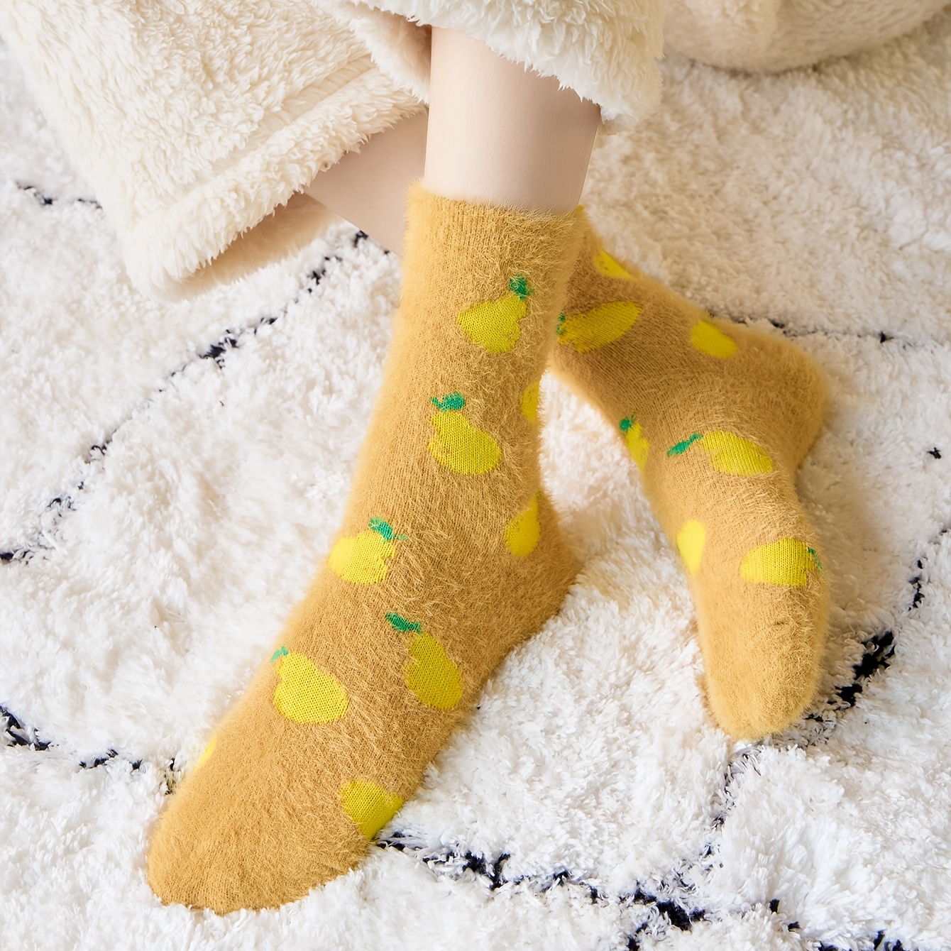 Slipper Socks For Women, Grip Socks Thick Winter Fluffy Socks Womens Cozy  Warm Plush Socks Non Slip Footies