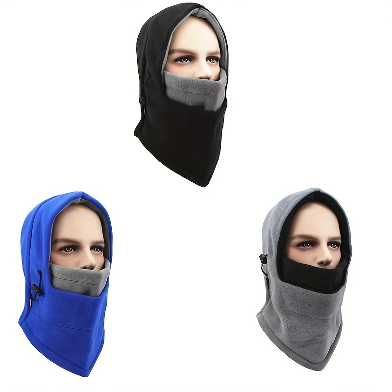 1pc Winter Windproof Hat Mens Mask Neck Protection Warm Integrated