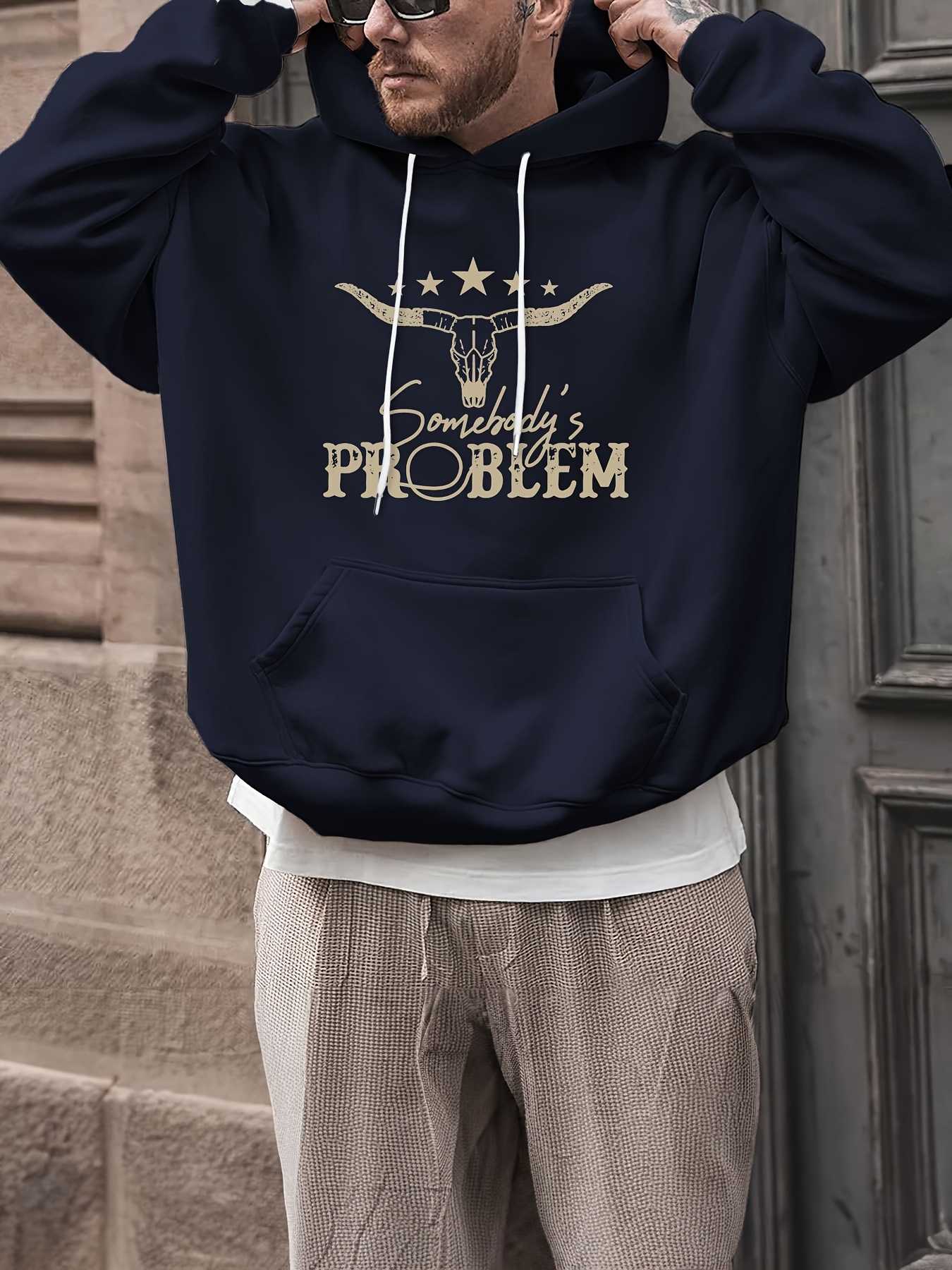 somebody s Problem Print Hoodies For Men Graphic Hoodie Temu