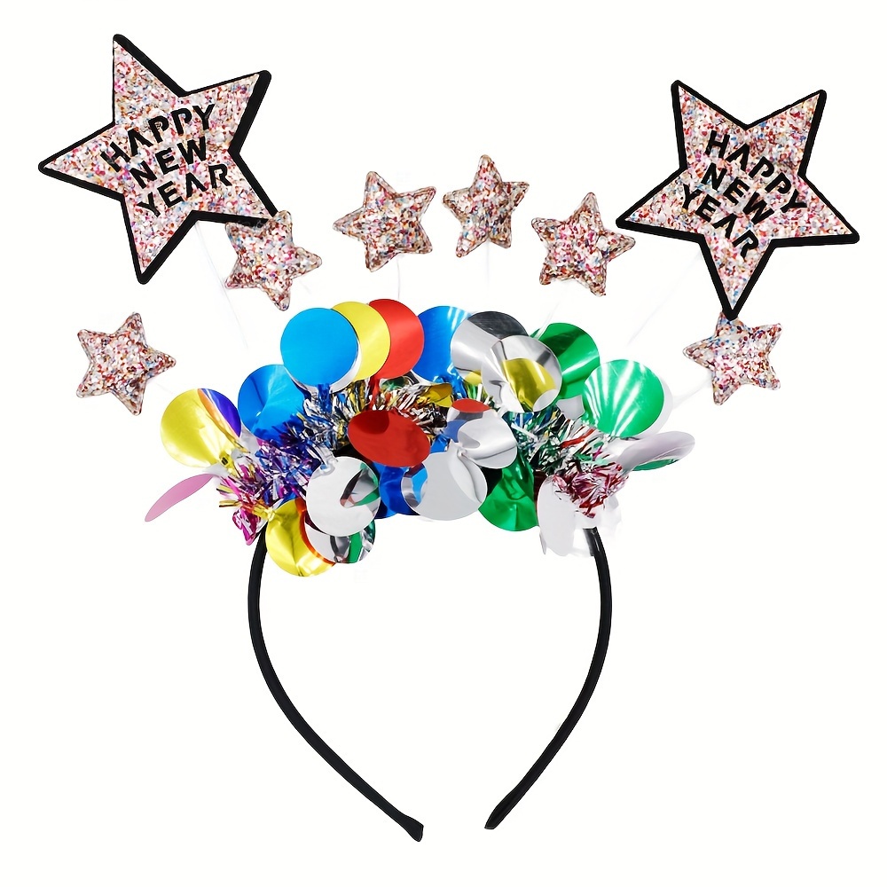 2 pièces bandeaux de Happy New accessoires de cheveux de réveillon du  nouvel an