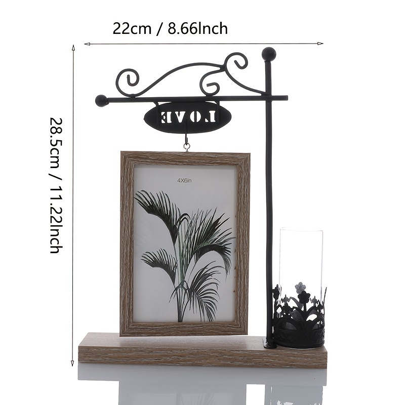 Multifunctional Photo Frame, Wooden Picture Frame Potted Plants Metal  Stand, Desk Photo Frames With Decorative Bud Vase, Double Sides Display  Desktop Photo Frames For Wall And Tabletop Display, Home Decor - Temu