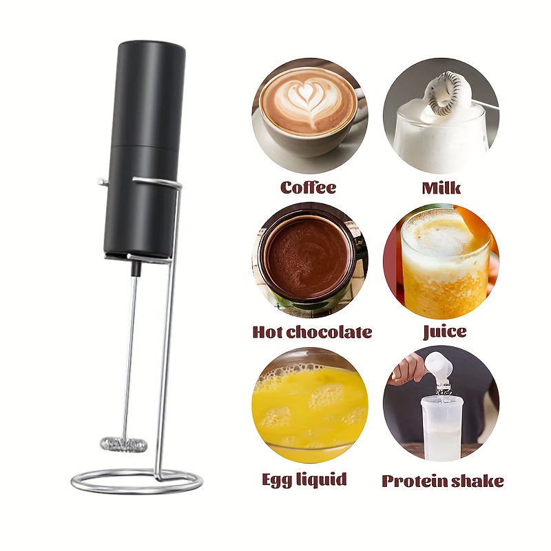  Rechargeable Milk Frother, Electric Coffee Foamer, Handheld Drink  Mixer for Latte, Cappuccino, Coffee, Eggs, Hot Chocolate, Protein,Beige:  Home & Kitchen