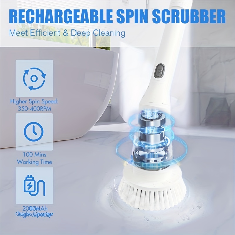 Home Spin Scrubber Electric Brush Floor Cordless Electric Bathroom