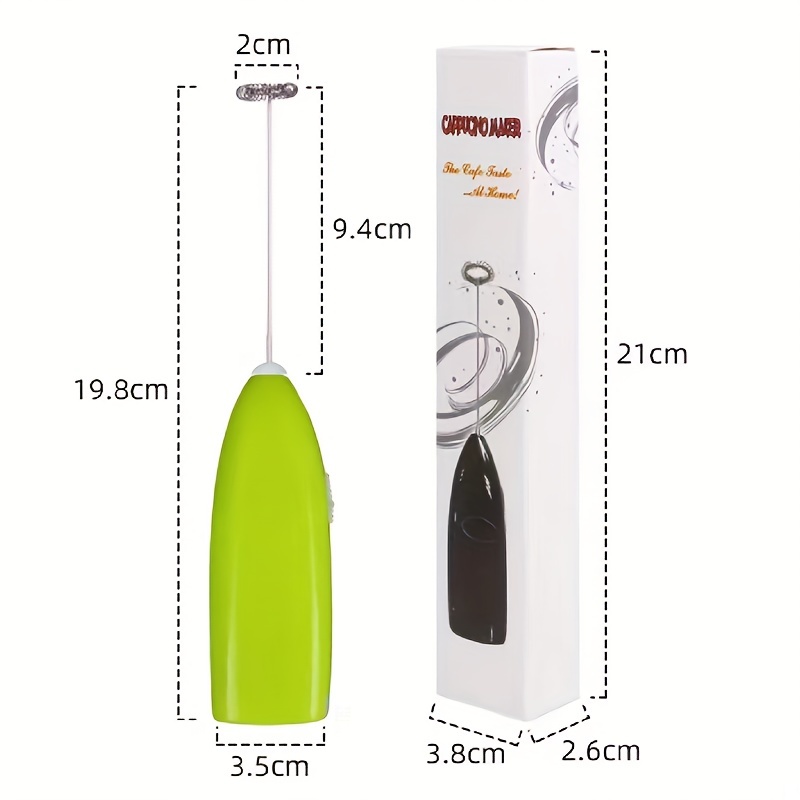 Milk Coffee Frother Handheld Foamer Whisk Mixer Stirrer Electric Mini Egg Beater Black, Size: 20.5 x 3.5 x 2.5cm