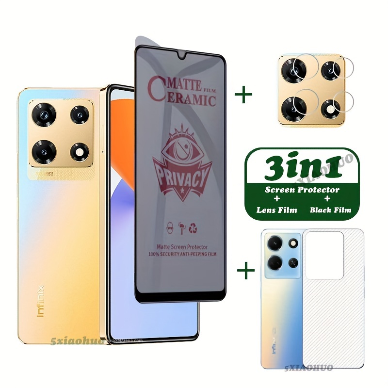 

3in1 For Infinix Note 30 Privacy Tempered Glass Soft Film Infinix Note 30 Pro Note 30 Vip Screen Protective+lens Film+back Film