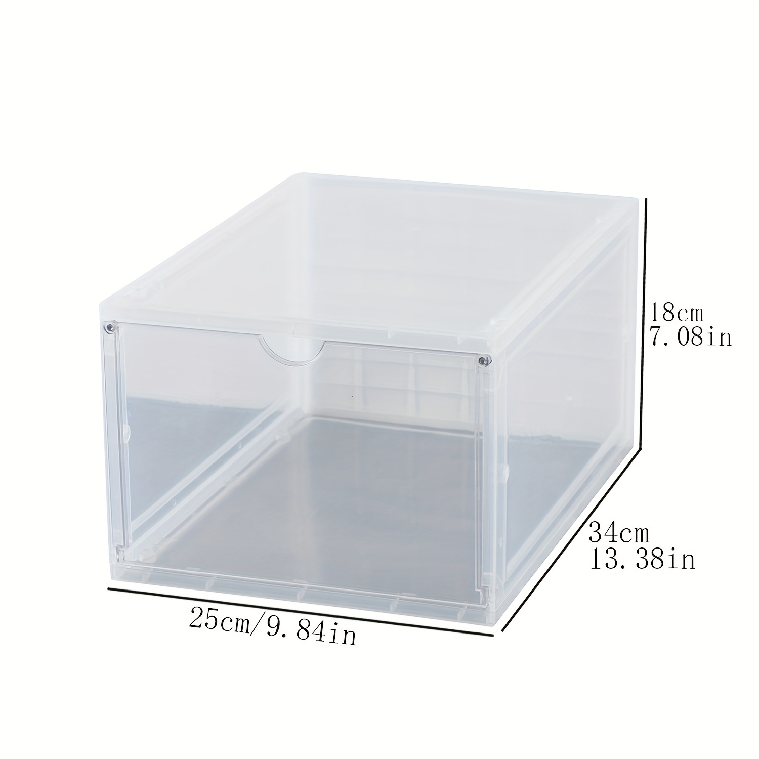 Household Plastic Transparent Stackable Drawer Storage Box Container  Organizer