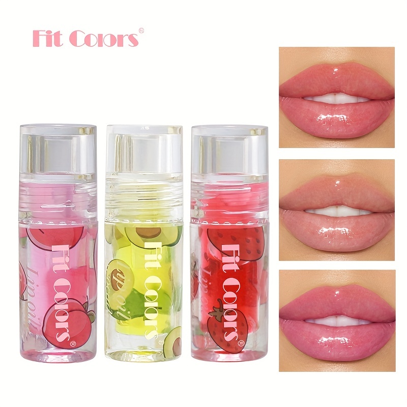 Joyeee 6Pcs Lip Glow Oil Wet, Hydrating Candy Lip Gloss Flavoring Oil Kit,  Transparent Clear, Pink Peach, Nude Orange, Red Strawberry, Candy Grape Lip