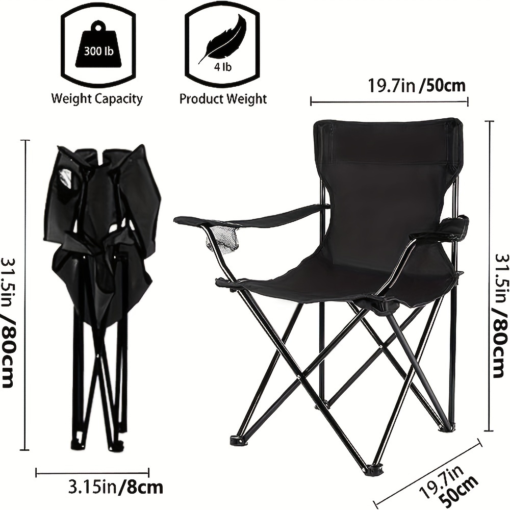 Portable Camping Chairs With Bottle Holder Outdoors Folding Chair