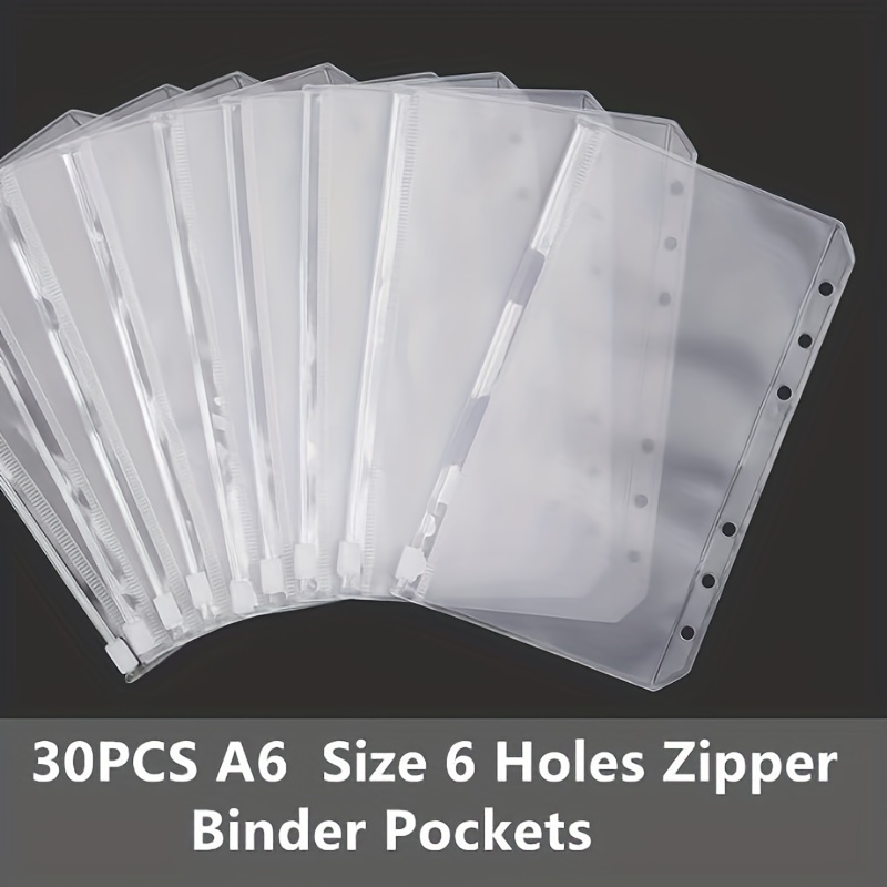 SM Sticker 6 Ring A5 Zipper Binder + Pocket Set, 03 Black