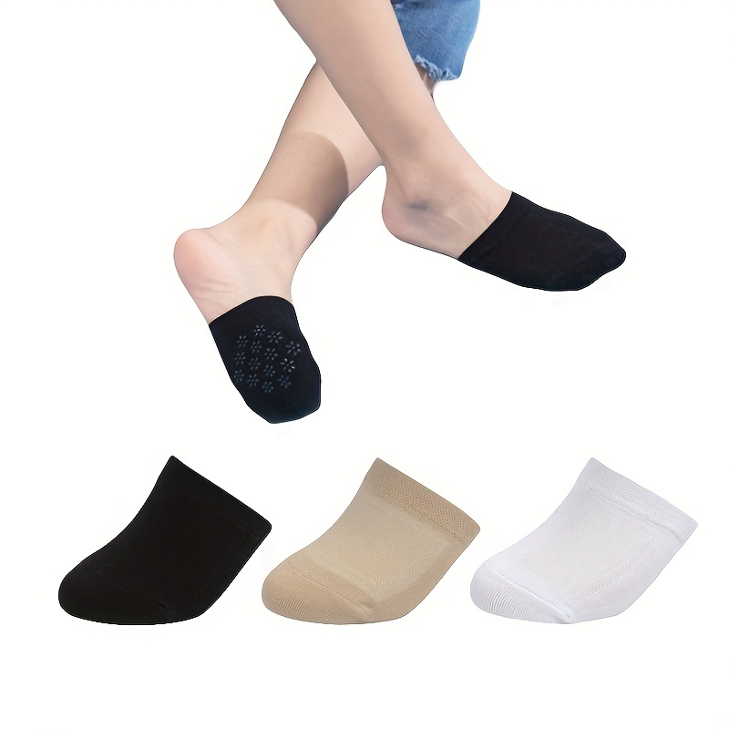 SooGree 6 pares de calcetines invisibles para mujer, calcetines invisibles,  forro de la punta, medio calcetines sin costuras, antideslizantes, medias