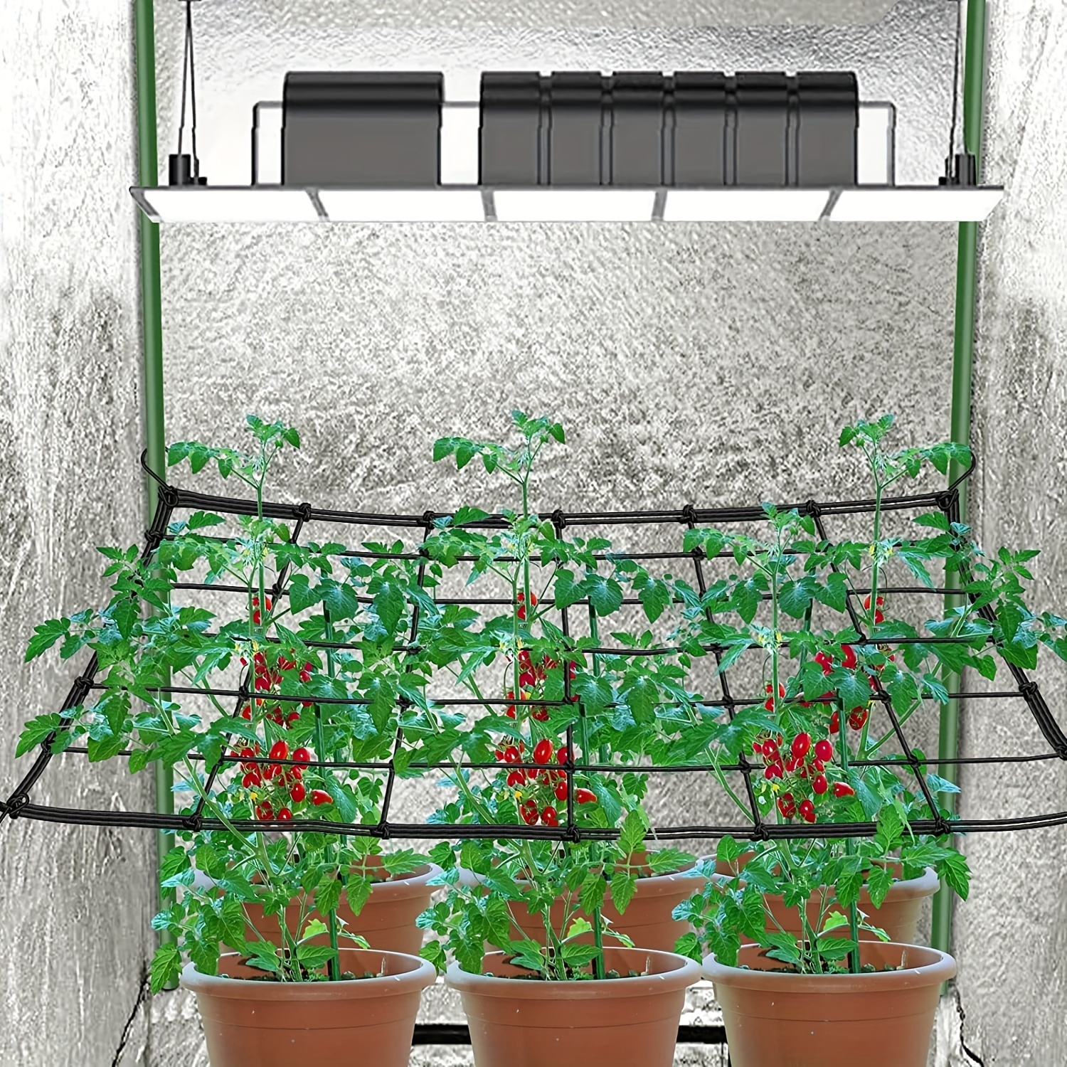 1pc Trellis-Netz Für Grow-Zelt, Schweres Elastisches Netz Mit Haken Für Den  Innenanbau Von Pflanzenzelten, 40x40cm
