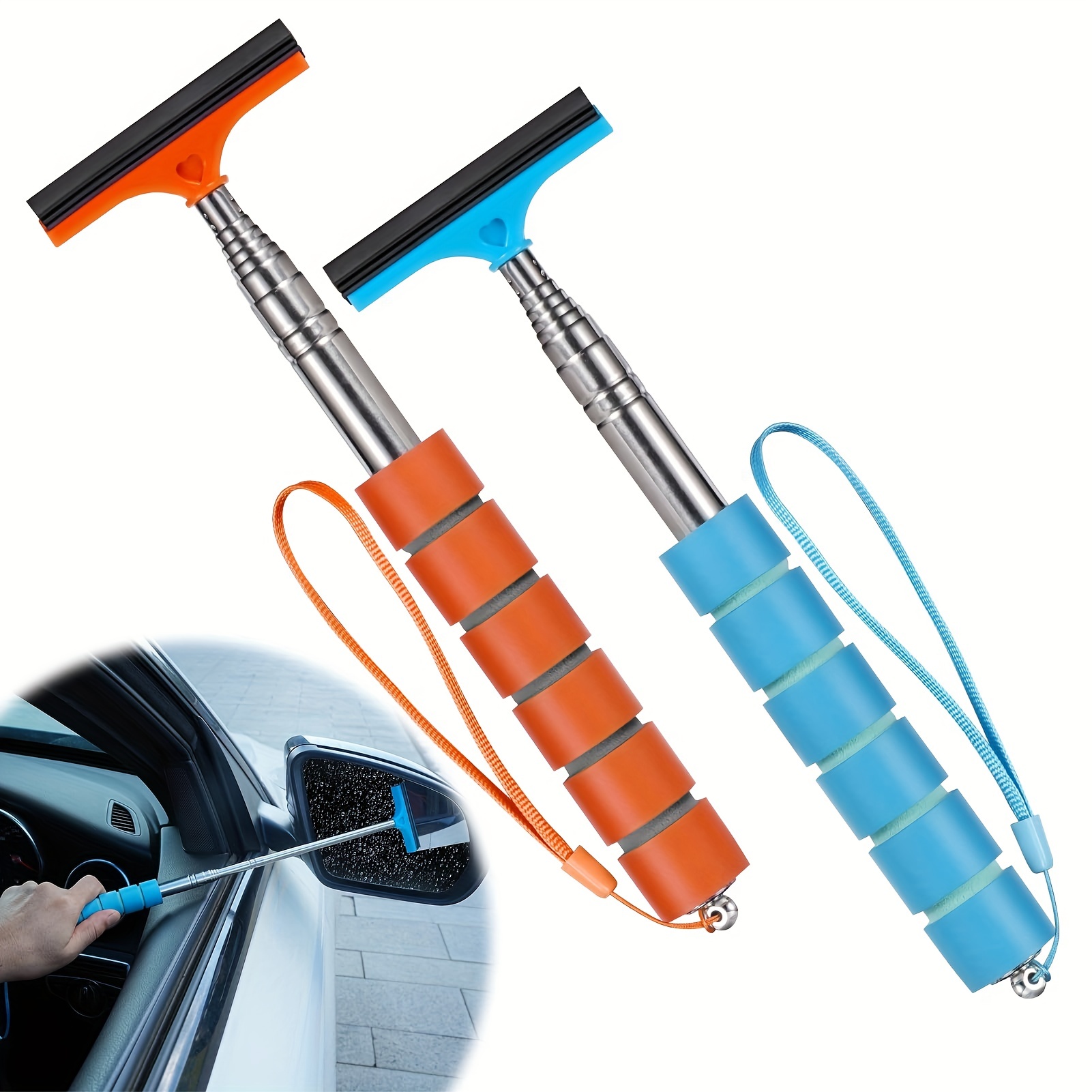 3pcs Flexible Silicone Squeegee, Blade Window Squeegee Shower Squeegee For  Glass Doors, Car Windshield, Mirror, Window