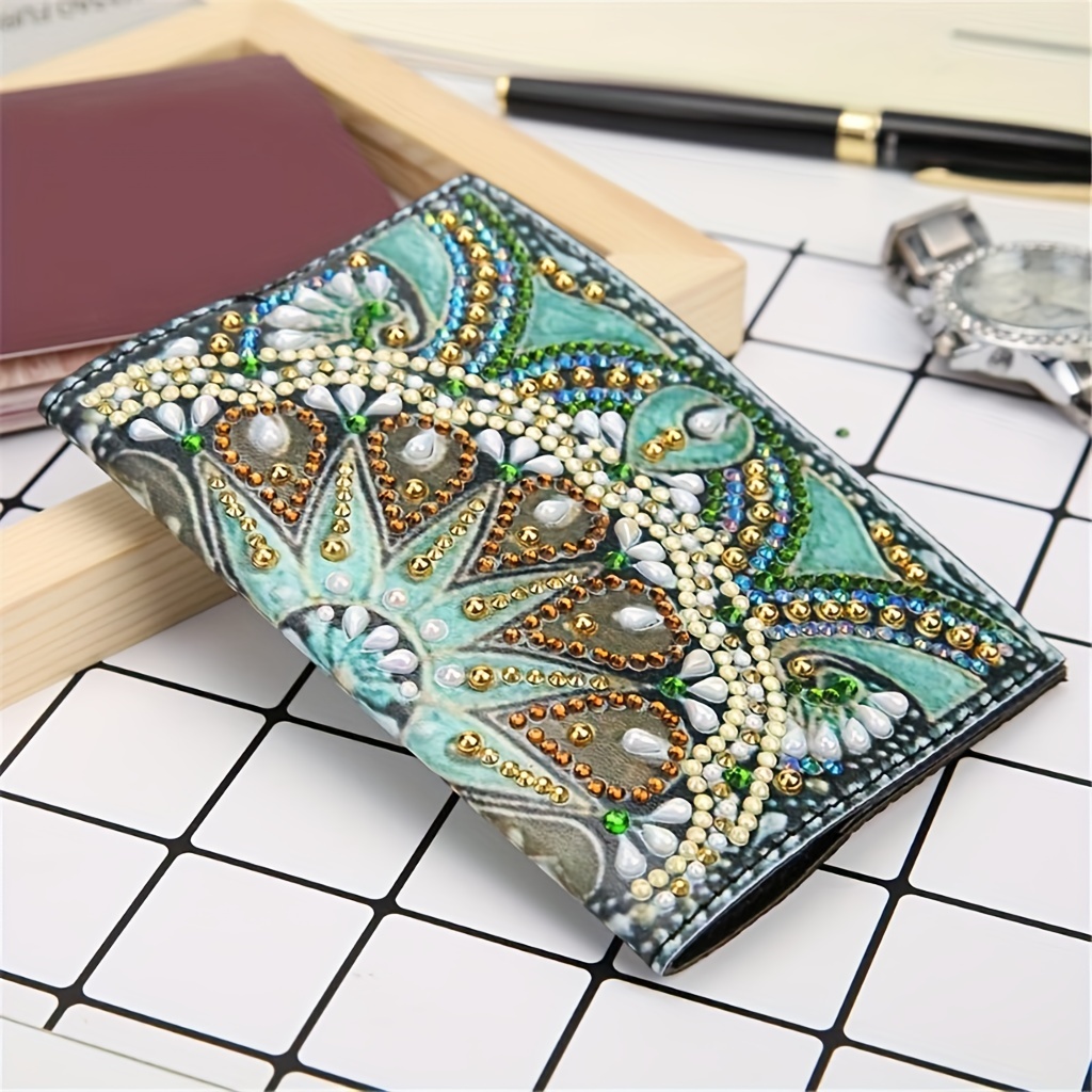 Diy Diamond Painting Passport Cover Mandala Size Pu Leather Material Cases  For Passport 5d Mandala Diamond Art Paintings Passport Cases Special Shaped  Diamond Painting Passport Holder Crystal Rhinestones Diamond Art Passport  Covers 