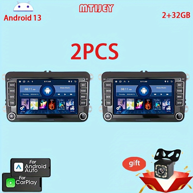 Podofo Autoradio pour Fiat Panda 2013-2020, 6.2 Pouces sans Fil Apple  Carplay Android Auto écran Bluetooth,Android 11 Lecteur Multimédia avec