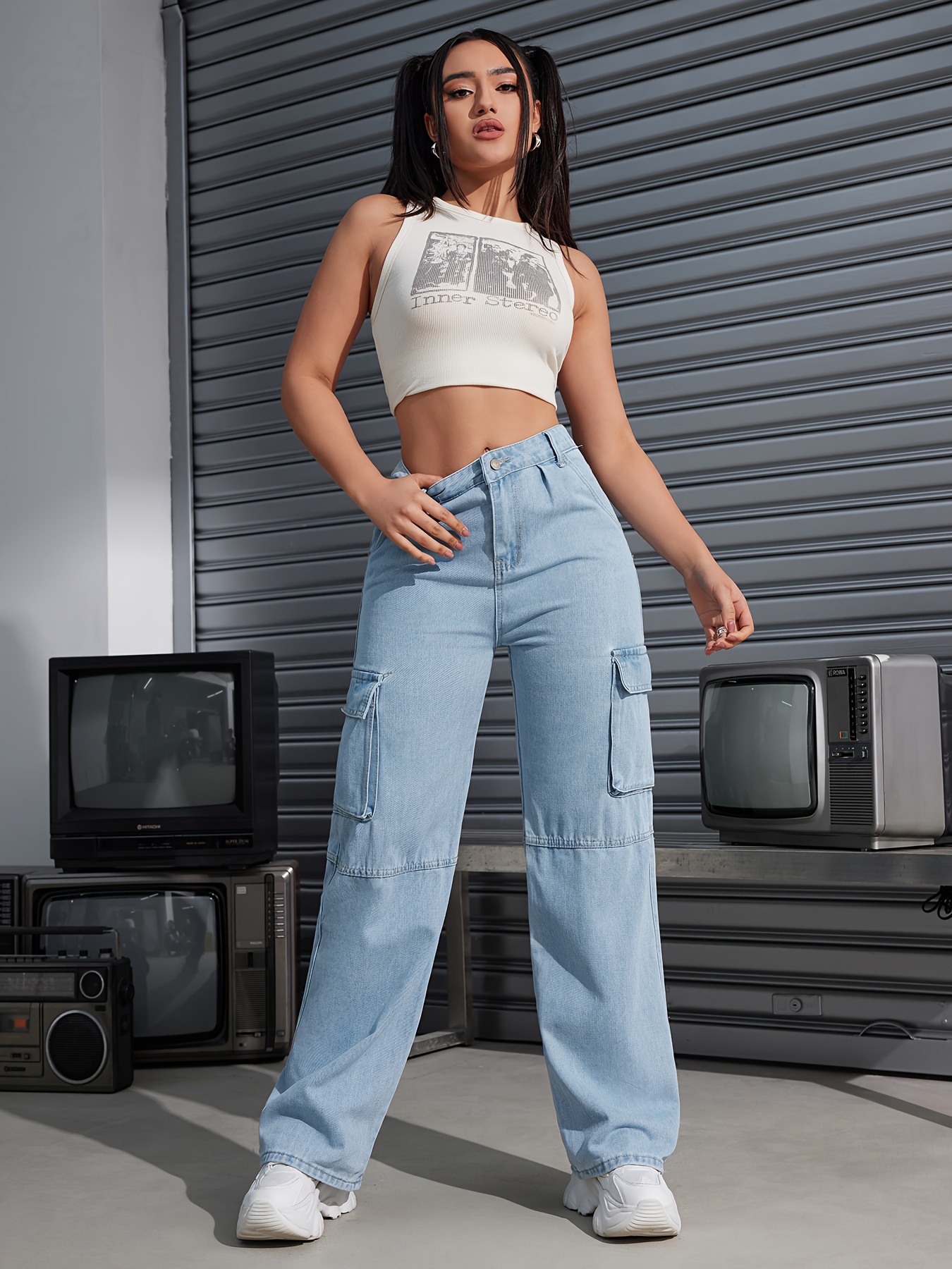 Amy Fashion - Y2K Streetwear Baggy Cargo Pants