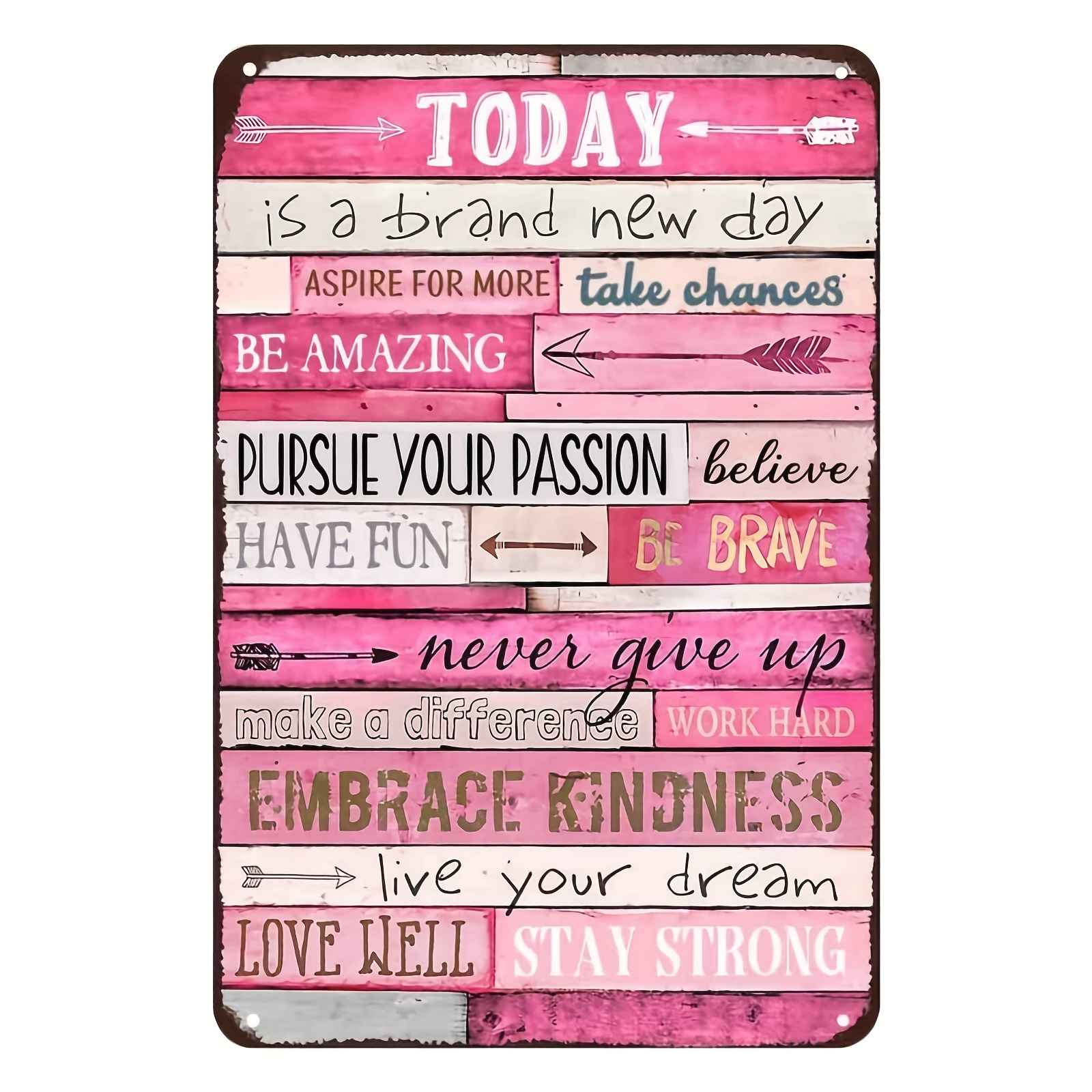 

1pc, Wall Decor - Inspirational Quotes Wall Art - Motivational Bedroom Tin Sign Decor For Teen Girls - Office Gifts For Women 12x8 Inch