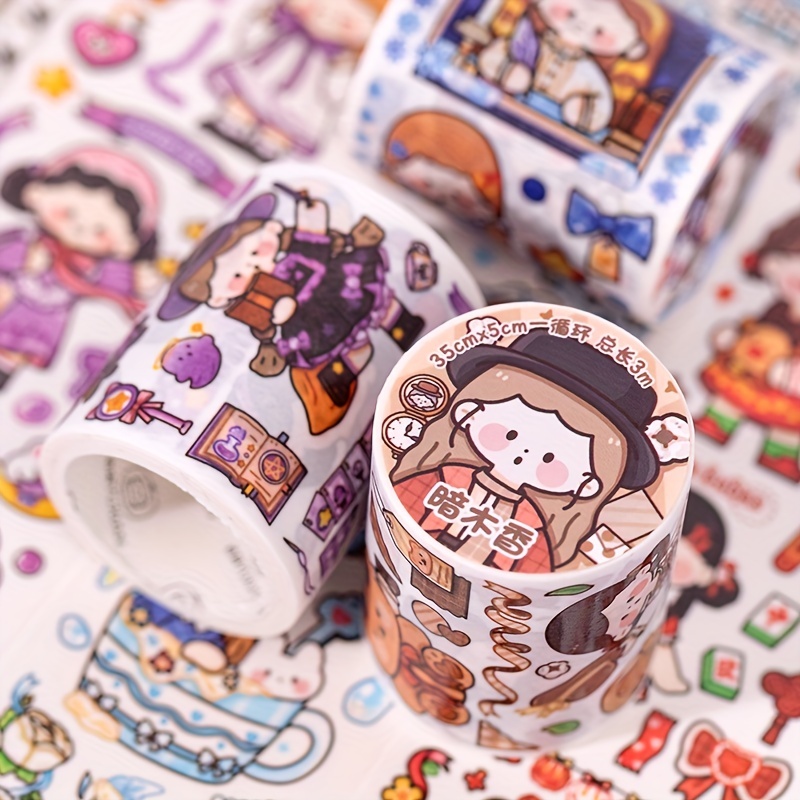 Washi Tape Cute Grid Adhesive Solid Color Basic Style - Temu