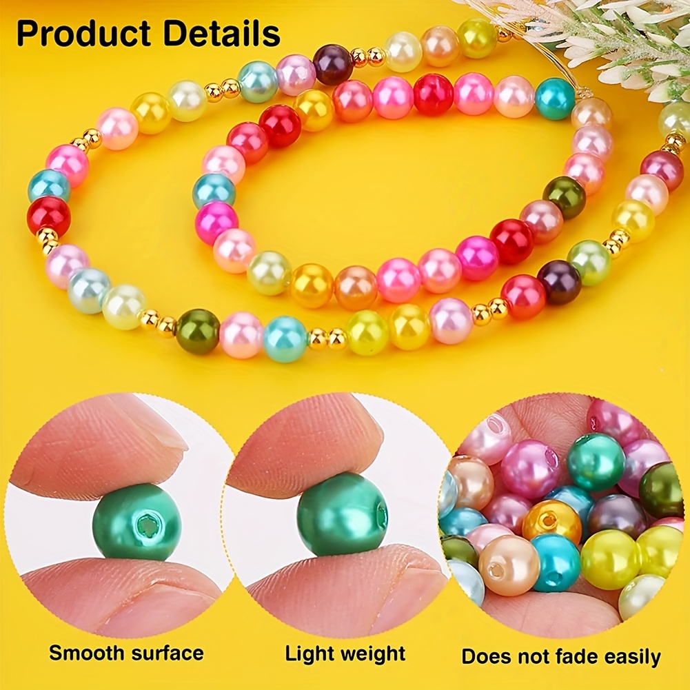 Craft Beads Jewelry Making Acrylic Beads Round Loose Beads - Temu