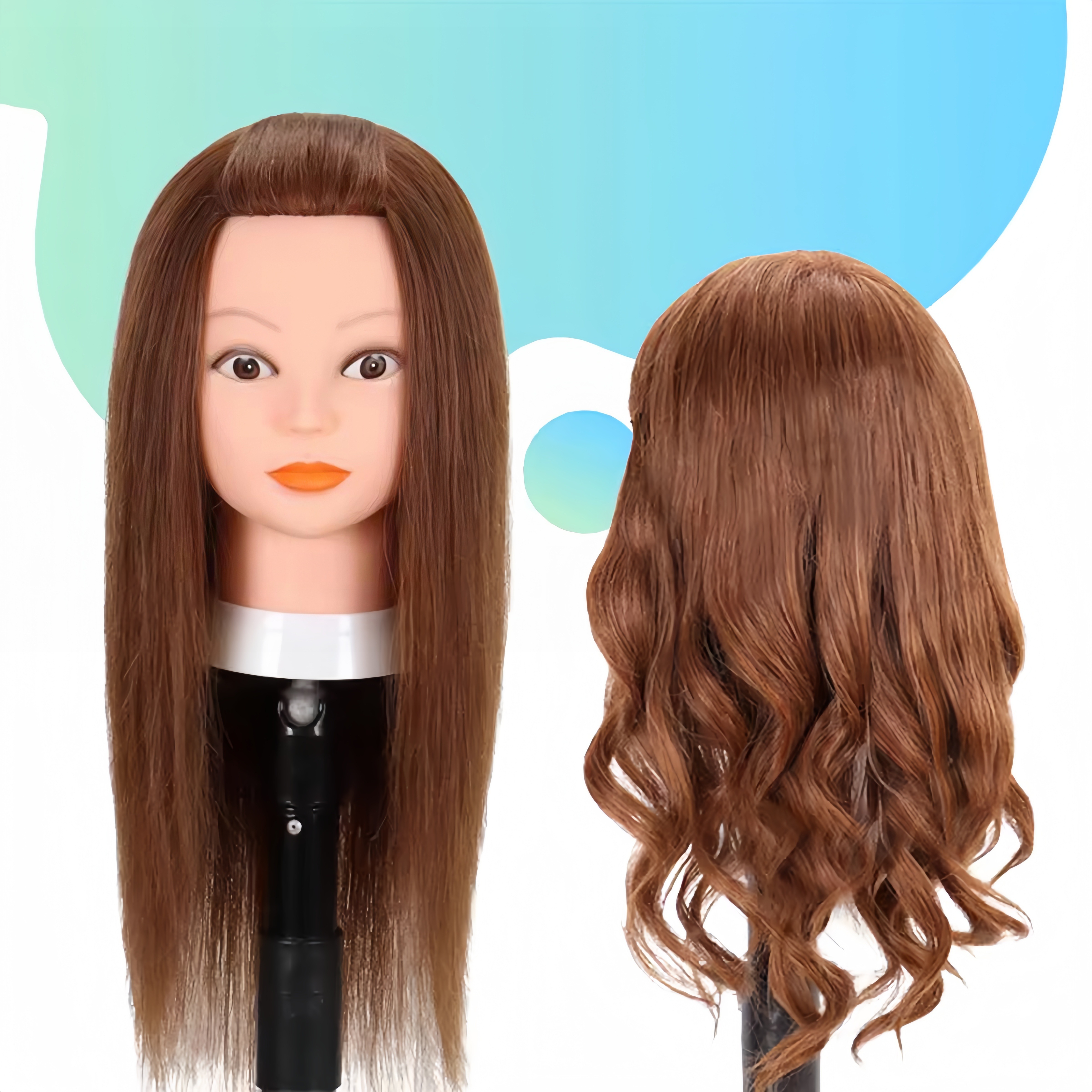 100% Salon Real Human Hair Training Head Hairdressing Practice Mannequin  Doll