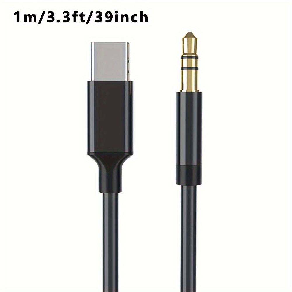 For Apple iPhone 15 Pro Max Plus Aux Cable Type C To 3.5mm Car