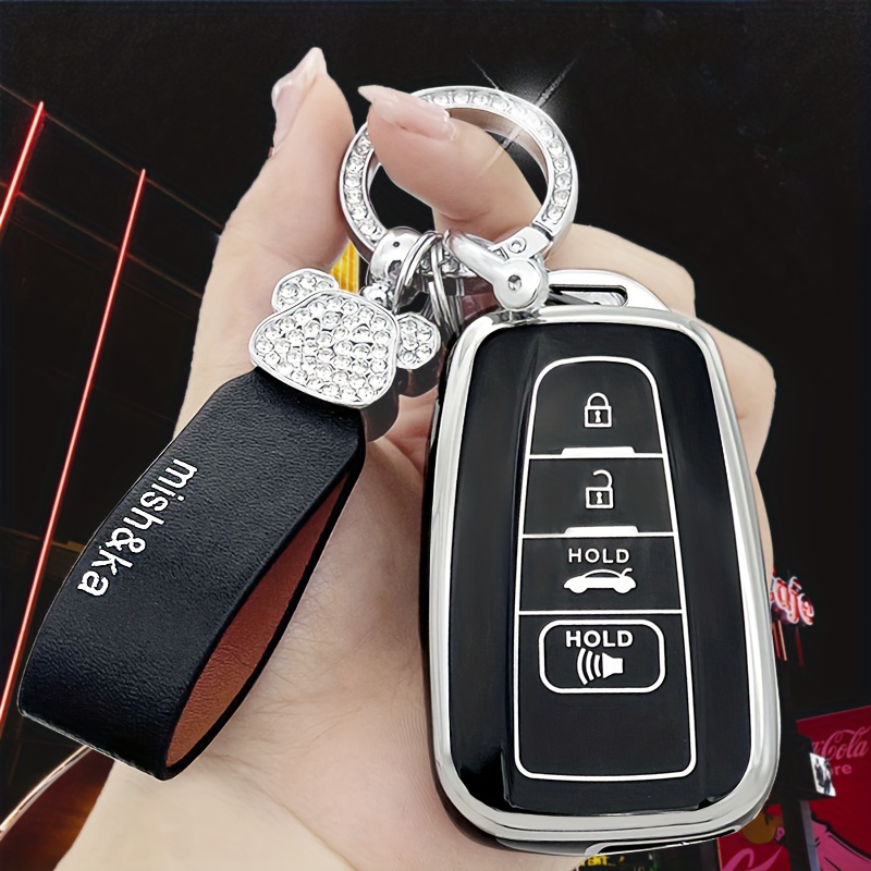 Autoschlüssel Fob Abdeckung mit Bär künstlichen Diamant Schlüsselanhänger, weiche  TPU Schlüsselhülle für Camry COROLLA PRADO COASTE Rhighlander PREVIA VIOS - Temu  Austria