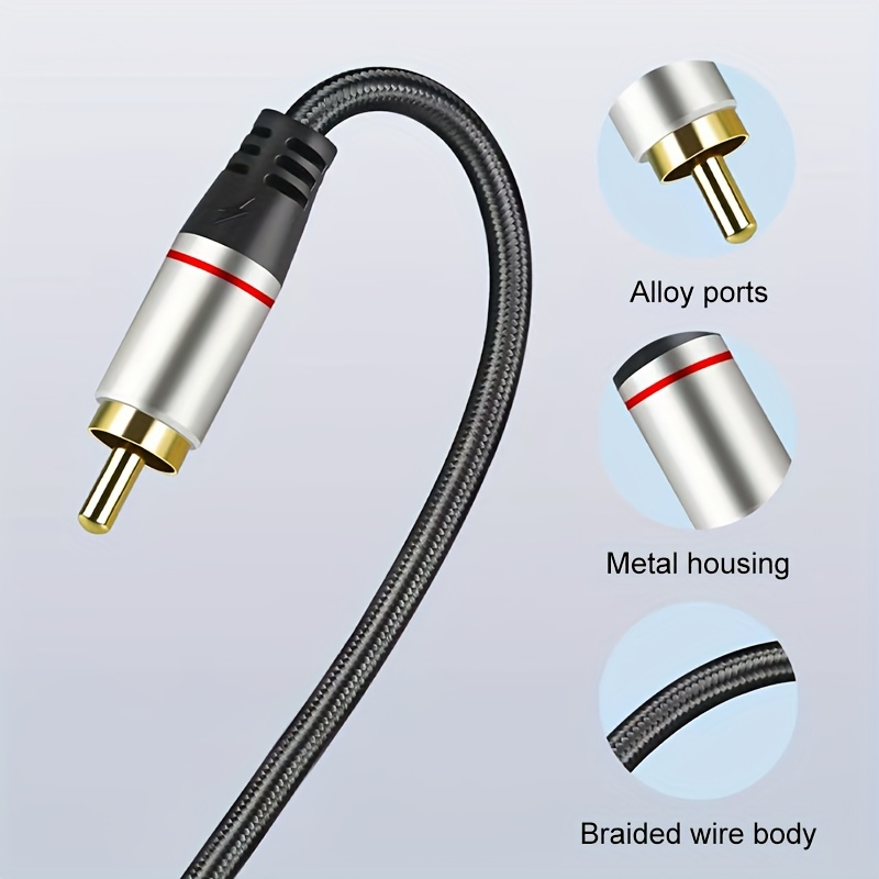 Rca Audio Cable Jack 3.5 To 2 Rca Cable Aux Rca Jack Adapter - Temu