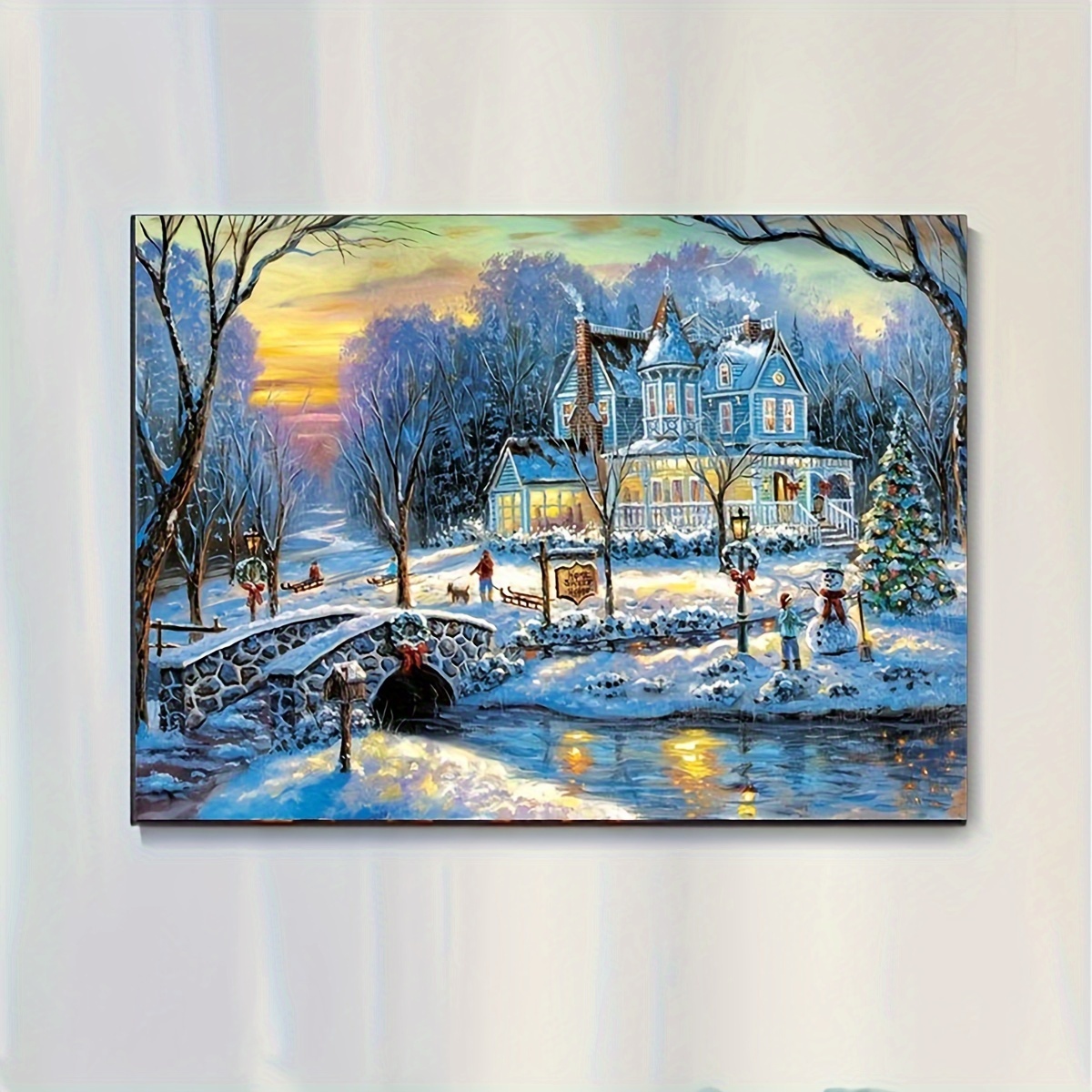 

Snow Scenery Diamond Painting Tools For Adults And 5 D Diy Diamond Art Tools For Beginners With Round Full Drill Diamond Gems Painting Art Decor Gifts For Home Wall