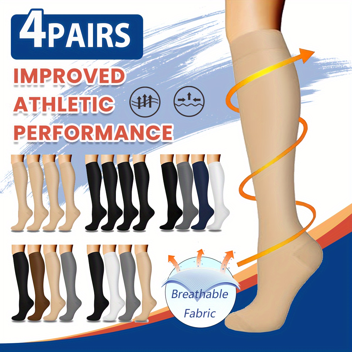 Copper Compression Socks Women Men Improve Circulation - Temu