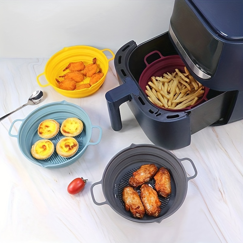 Silicone Air Fryer Liners (8'') Cepillo Aceite Ollas - Temu